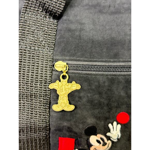 Mickey Mouse Disney Tote Bag Black Zipper Travel Zip Close Casual 18x12 Vintage - Picture 4 of 14